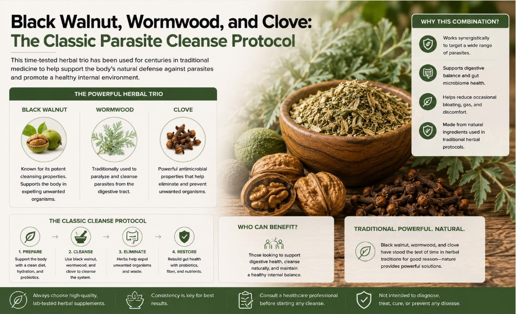 Black Walnut, Wormwood, and Clove: The Classic Parasite Cleanse Protocol