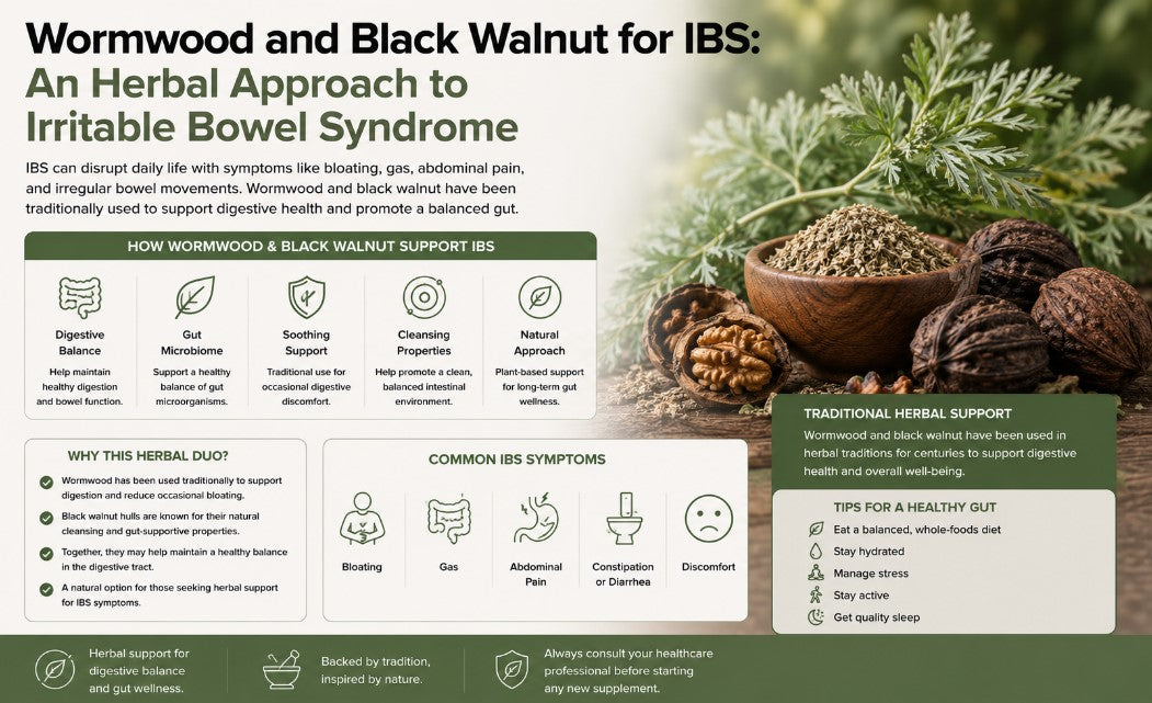 Wormwood and Black Walnut for IBS: An Herbal Approach to Irritable Bowel Syndrome