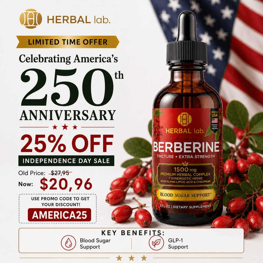 Berberine Liquid Drops with Alpha Lipoic Acid – 1500mg – Extra Strength Tincture