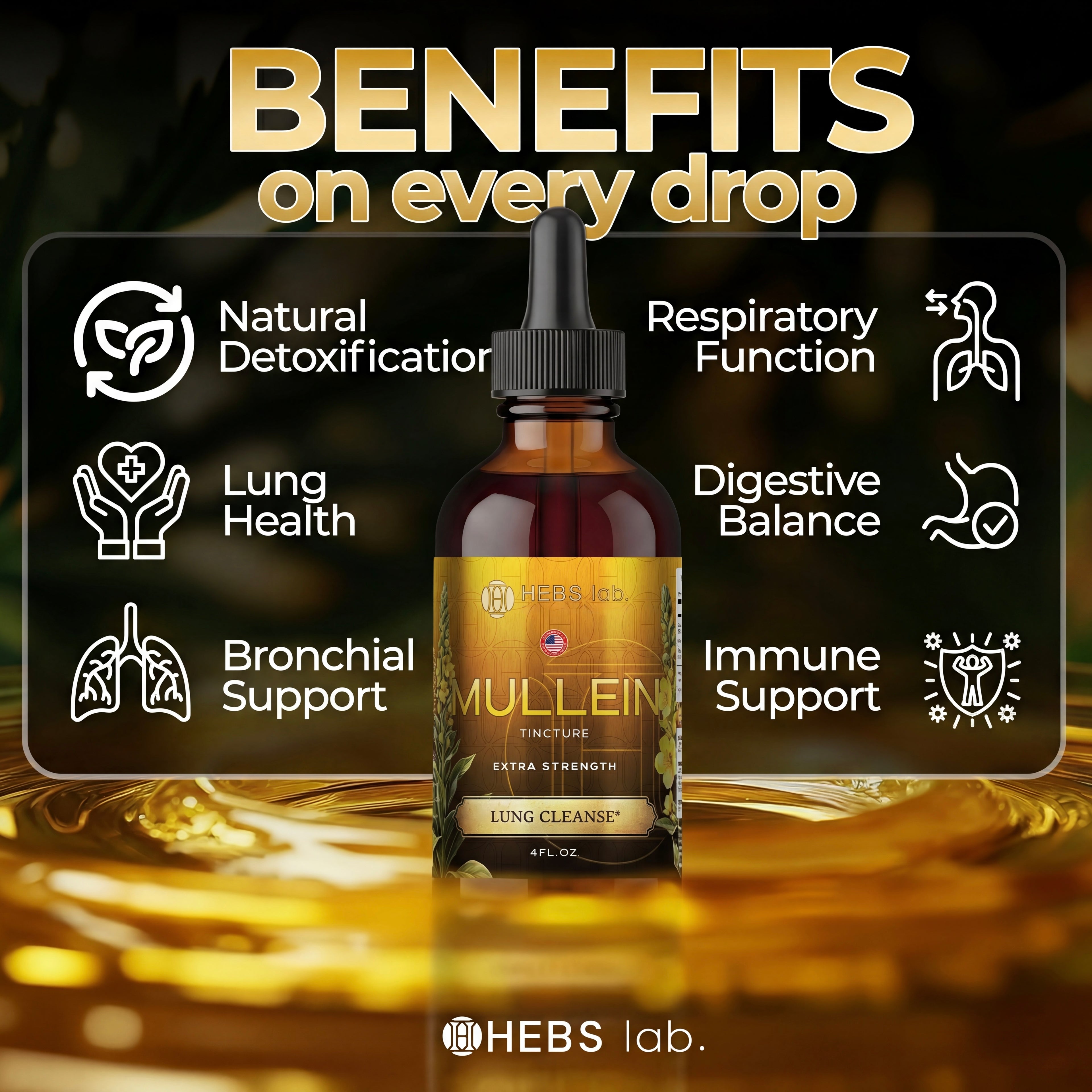 Mullein Leaf Extract - Supplement for Lung Health & Respiratory Support