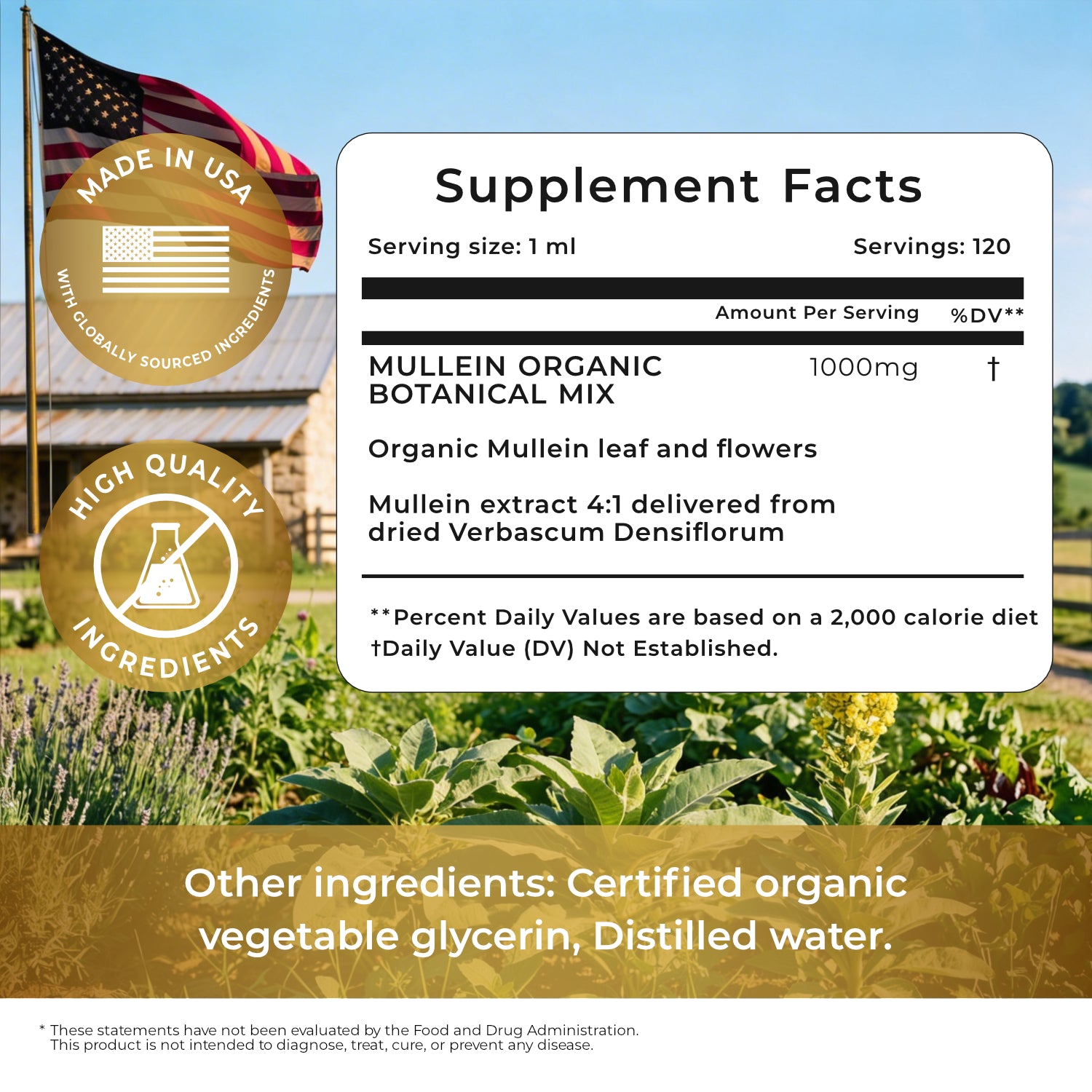 Mullein Leaf Extract - Supplement for Lung Health & Respiratory Support