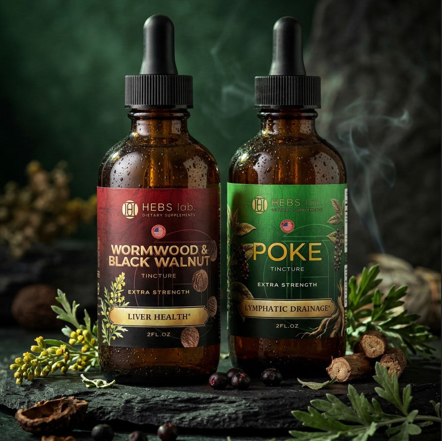 Wormwood & Black Walnut + Poke Root — Herbal Detox Bundle