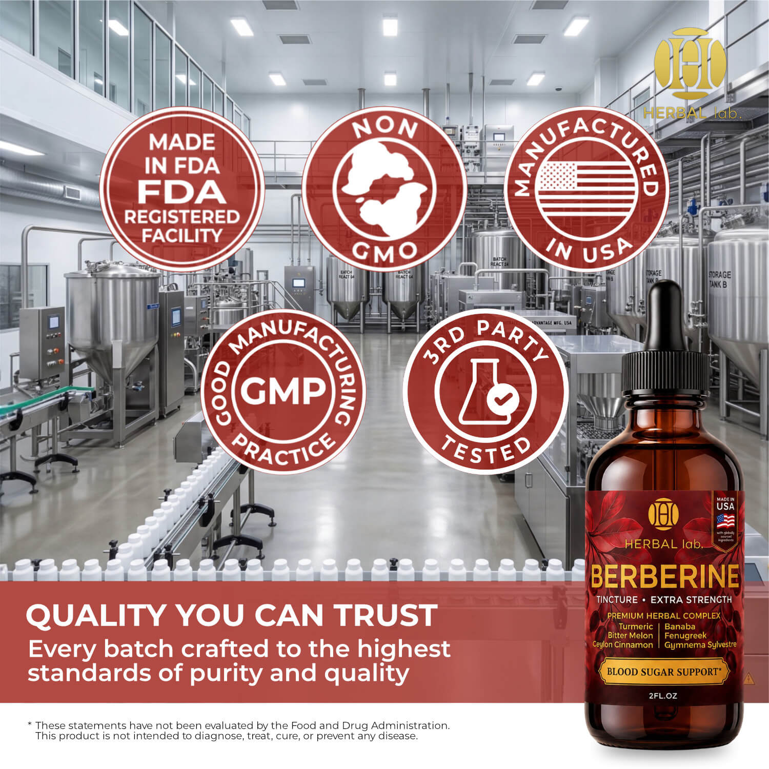 Berberine Liquid Drops - 1800mg - Extra Strength Tincture