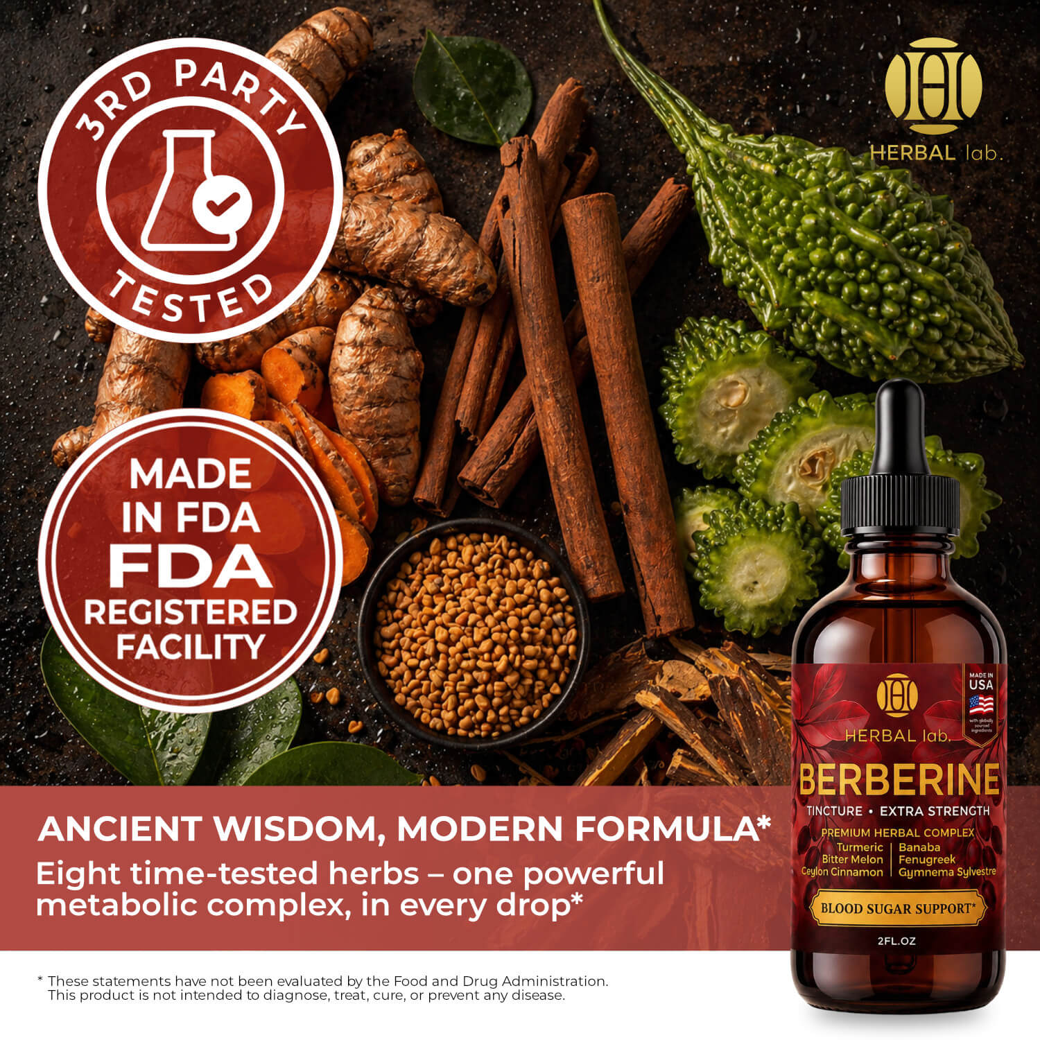Berberine Liquid Drops - 1800mg - Extra Strength Tincture