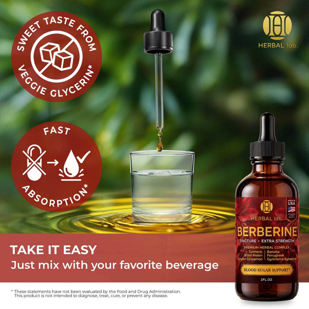 Berberine Liquid Drops - 1800mg - Extra Strength Tincture