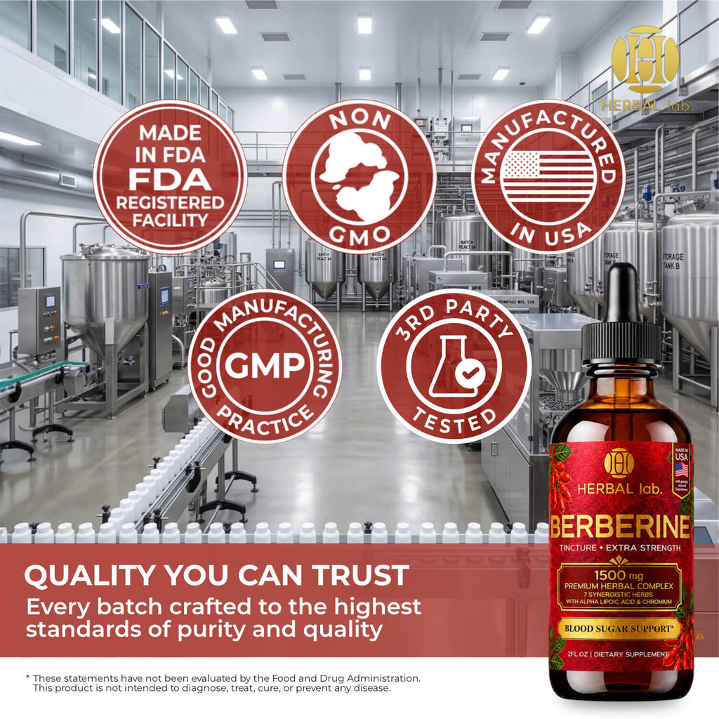 Berberine Liquid Drops with Alpha Lipoic Acid – 1500mg – Extra Strength Tincture