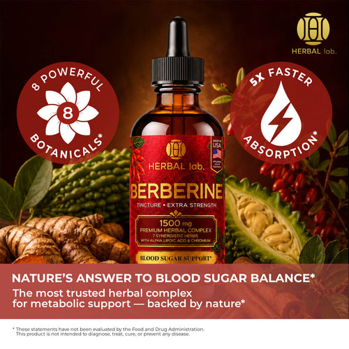 Berberine Liquid Drops with Alpha Lipoic Acid – 1500mg – Extra Strength Tincture