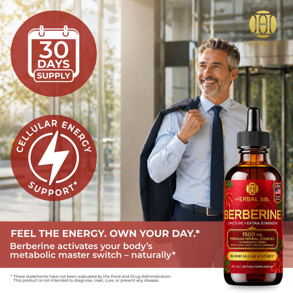 Berberine Liquid Drops with Alpha Lipoic Acid – 1500mg – Extra Strength Tincture