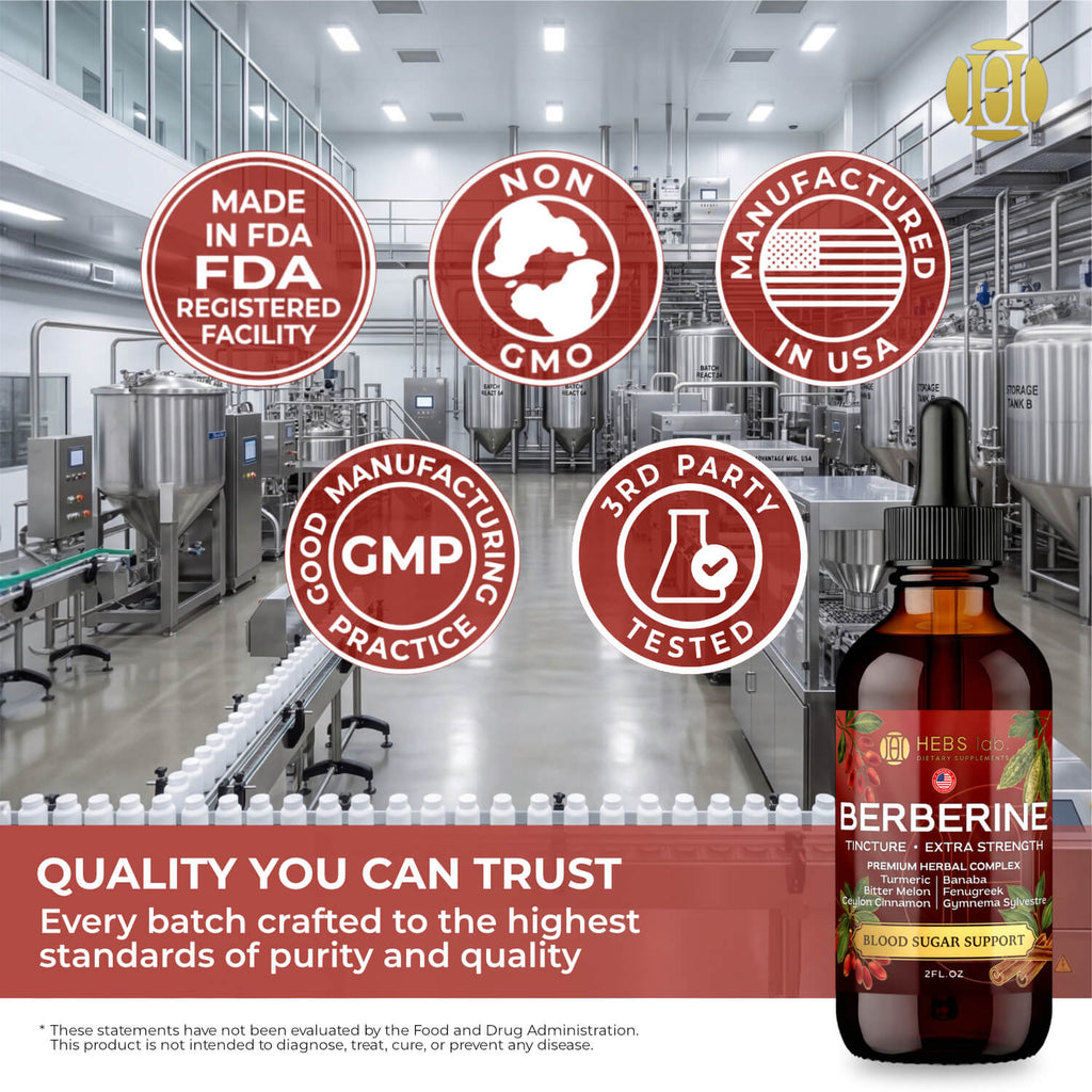 Berberine Liquid Drops with Alpha Lipoic Acid – 1500mg – Extra Strength Tincture