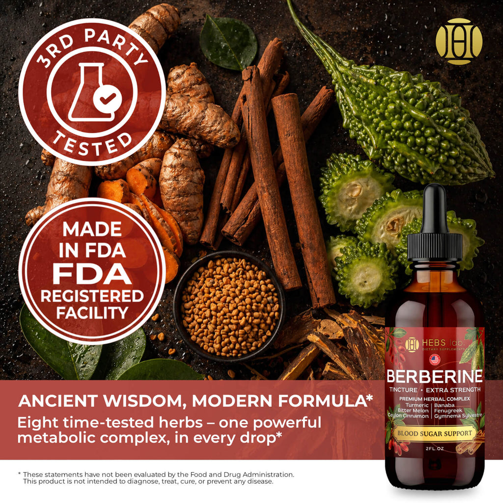Berberine Liquid Drops with Alpha Lipoic Acid – 1500mg – Extra Strength Tincture