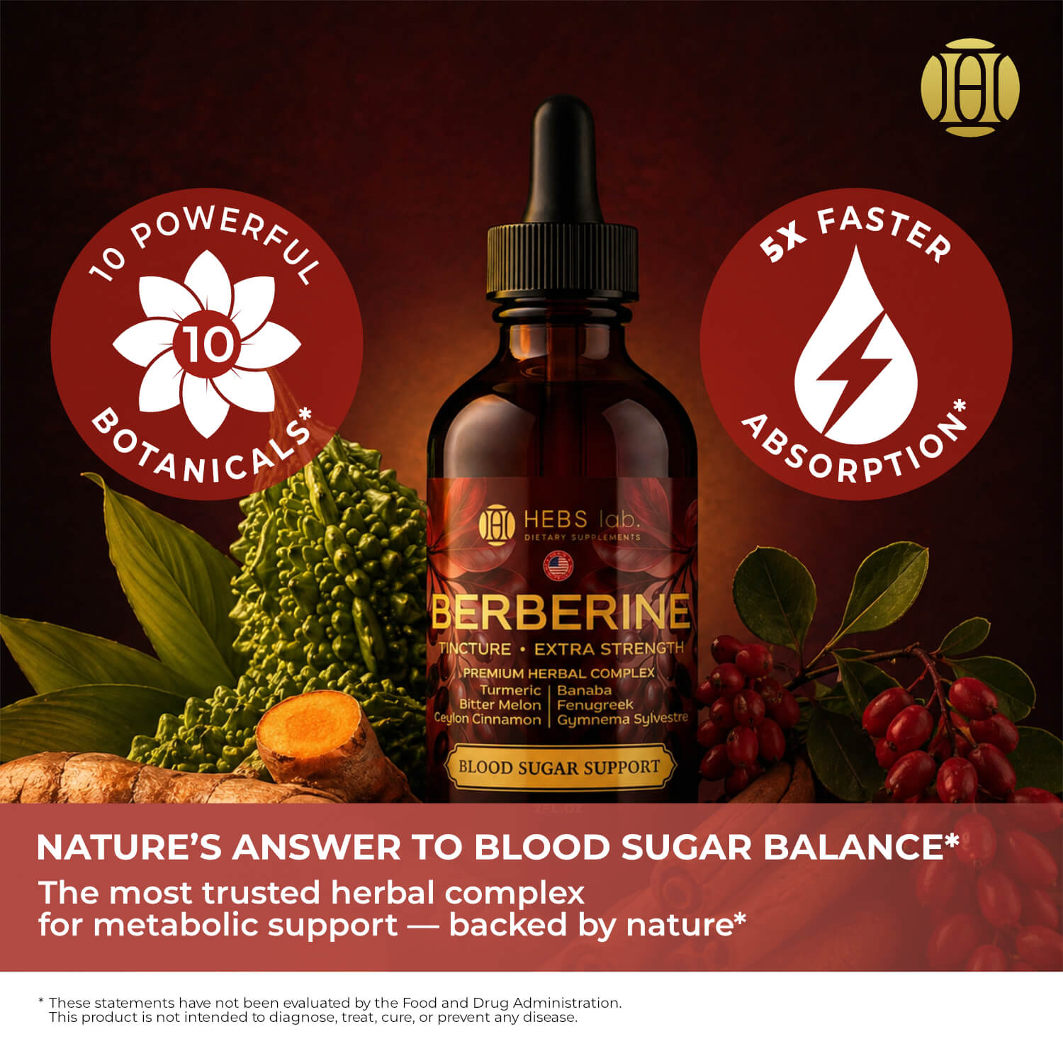 Berberine Liquid Drops - 1800mg - Extra Strength Tincture