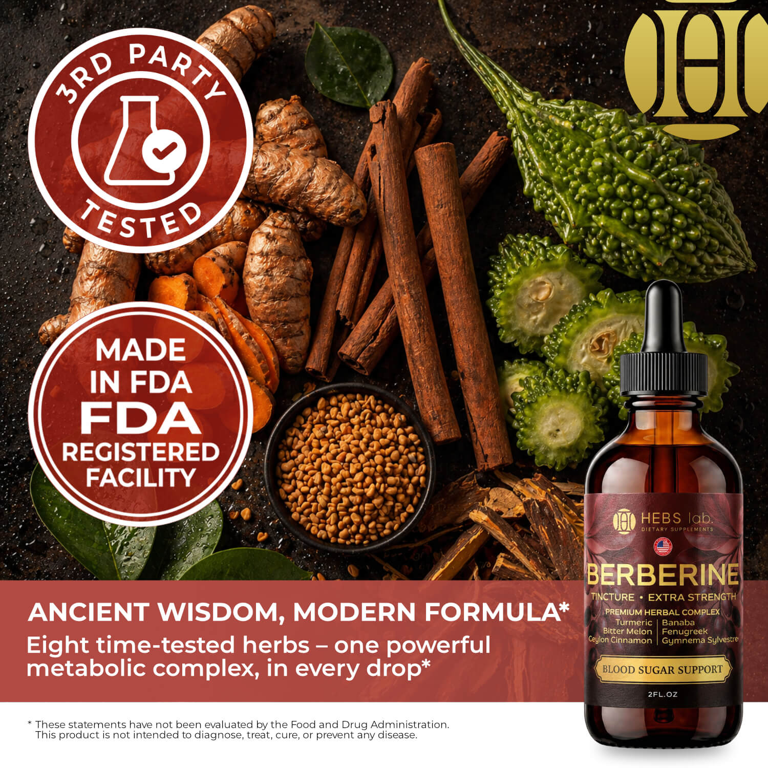 Berberine Liquid Drops - 1800mg - Extra Strength Tincture