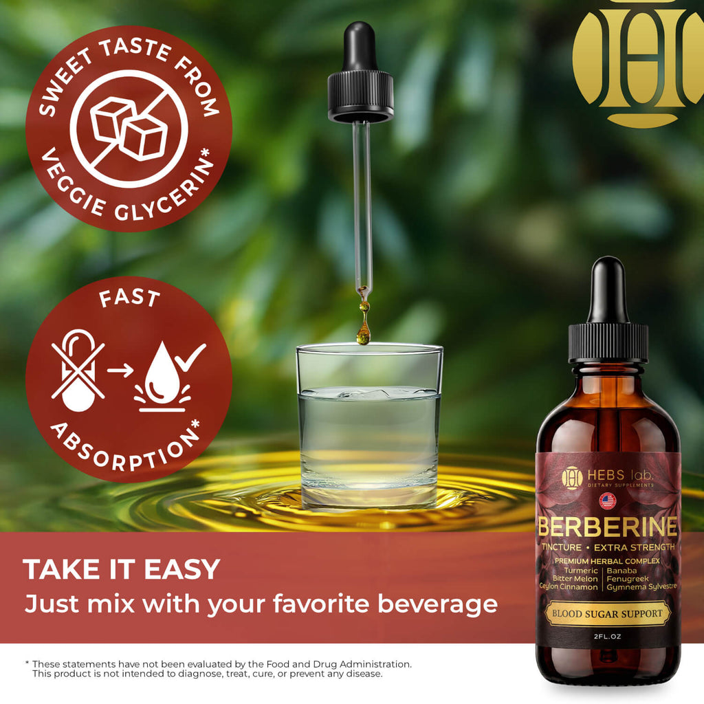 Berberine Liquid Drops - 1800mg - Extra Strength Tincture