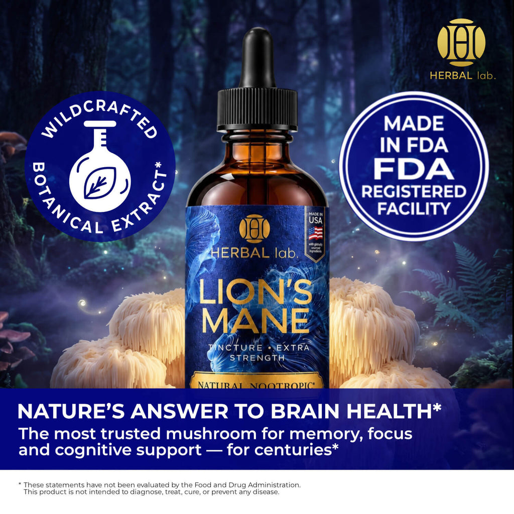 Lion's Mane Mushroom Tincture - Natural Nootropic - 120 Servings