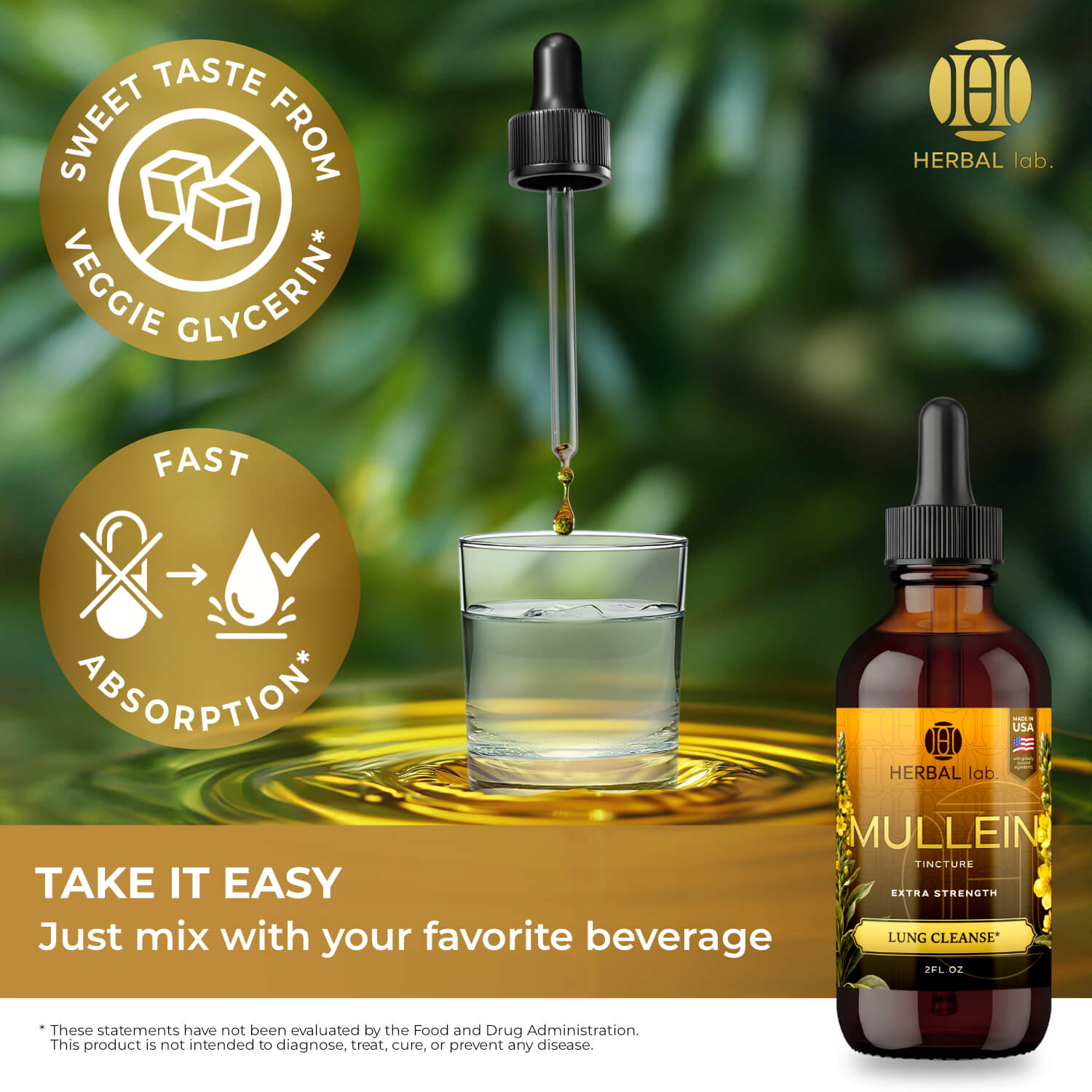 Mullein Leaf Herbal Extract - Premium Botanical Liquid Drops