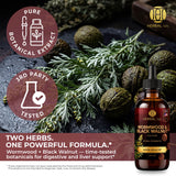 Wormwood & Black Walnut Tincture - Drops for Digestive Support and Gut Health