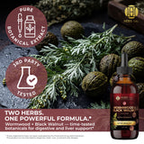 Wormwood & Black Walnut Tincture - Drops for Digestive Support and Gut Health